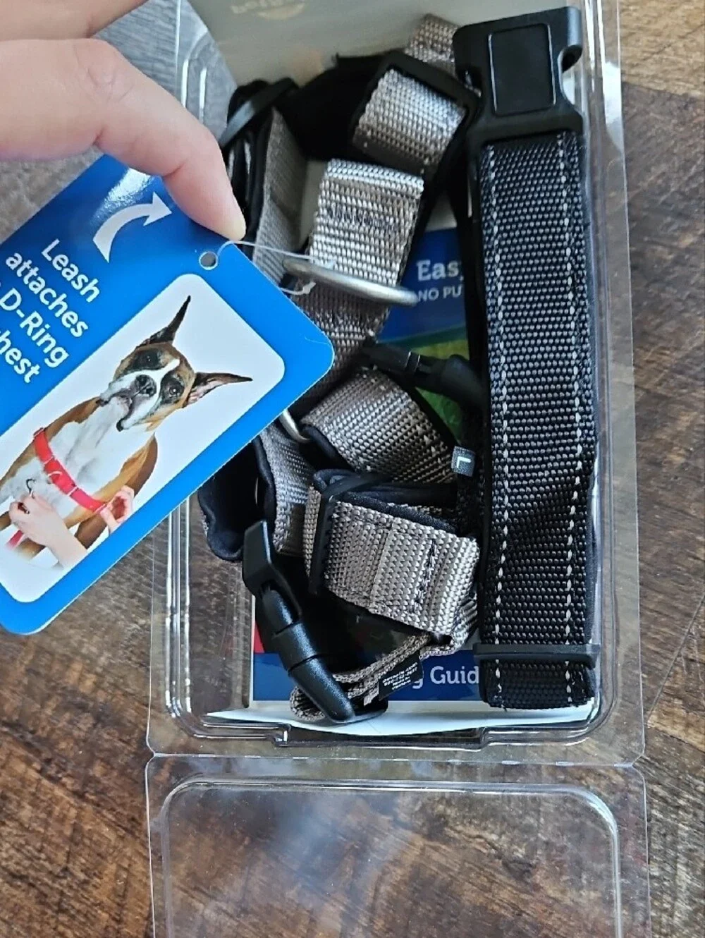 PetSafe Deluxe Easy Walk No-Pull Dog Harness in Steel/Black Size L